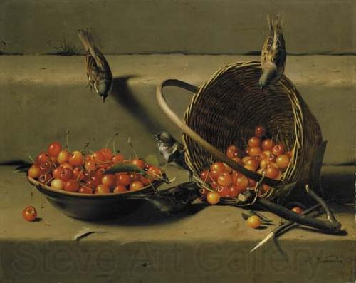 George Hitchcock The cherry thieves France oil painting art